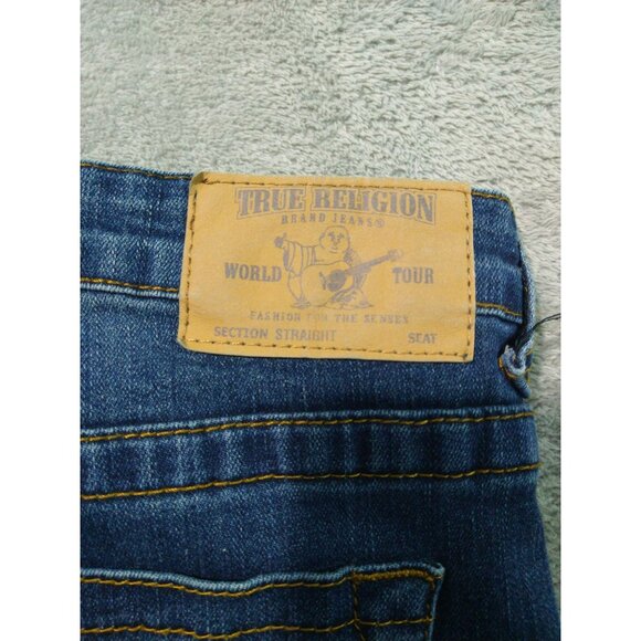 True Religion Jeans Girls 14 Blue Denim Stretch Slim Straight Savage Saloon - Picture 7 of 12